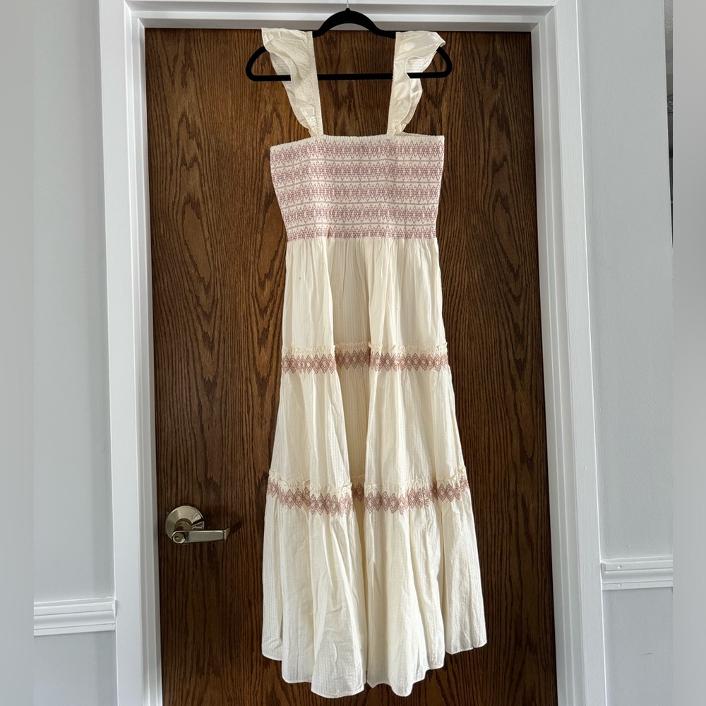 Madewell Women's Lucie Smocked Tiered Midi Dress